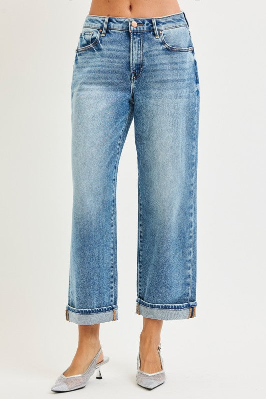 Risen Boyfriend Cuffed Jeans
