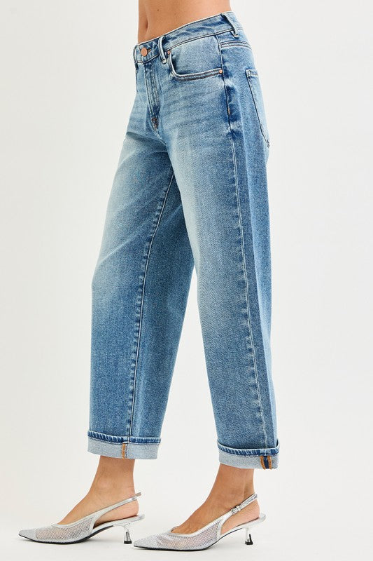 Risen Boyfriend Cuffed Jeans