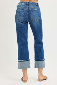 Risen High Rise Straight Leg Jeans