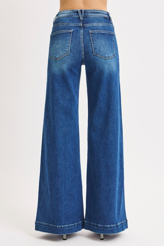 Risen Wide Front Patch Pocket Jeans