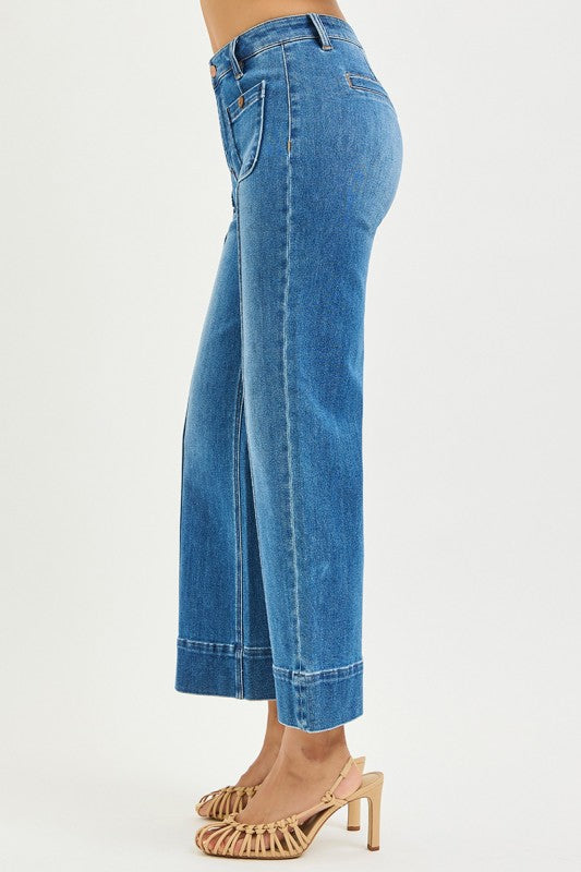 Risen High Rise Pintuck Jeans
