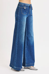 Risen Wide Front Patch Pocket Jeans