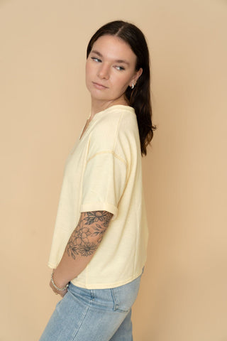 Robbie Knit Top - Butter Yellow - Wild Lavender Boutique