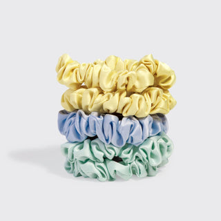 Ruched Satin Scrunchies 5pc Set - Multi - color - Wild Lavender Boutique