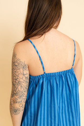 Rue Striped Mini Dress - Blue - Wild Lavender Boutique