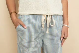 Sadie Striped Wide Linen Pants - Wild Lavender Boutique