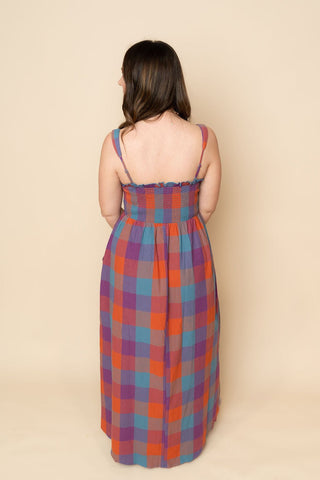 Sailor Plaid Maxi Dress - Wild Lavender Boutique
