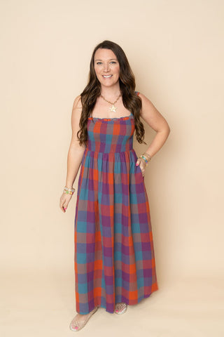 Sailor Plaid Maxi Dress - Wild Lavender Boutique