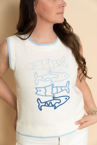 Sasha Sardine Embroidered Sweater - Wild Lavender Boutique