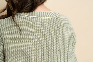 Sasha Short Sleeve Knit Top - Olive - Wild Lavender Boutique