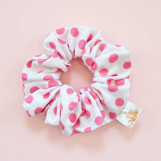 Scrunchie - Pink Polka Dots - Wild Lavender Boutique