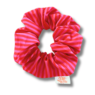 Scrunchie - Red & Pink Stripes - Wild Lavender Boutique