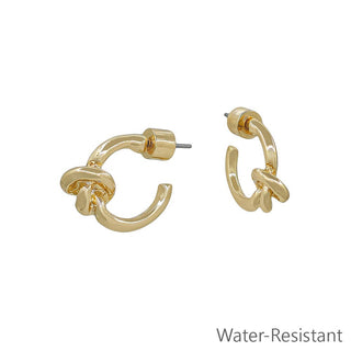 Small .5" Gold Metal Knot Earring - Wild Lavender Boutique