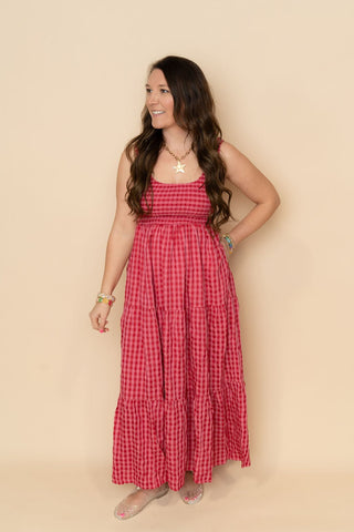 Sofie Gingham Maxi Dress - Wild Lavender Boutique