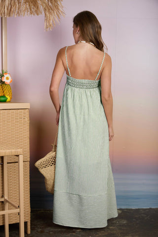 Stacy Striped Maxi Dress - Brown - Wild Lavender Boutique