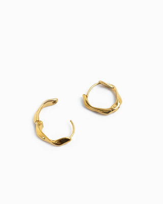 Stainless Organic Shaped Hoop Earrings - Wild Lavender Boutique