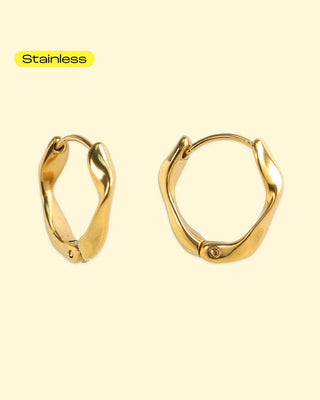 Stainless Organic Shaped Hoop Earrings - Wild Lavender Boutique