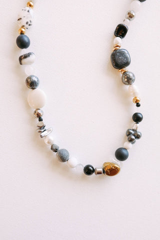 Stevie Neutral Beaded Necklace - Wild Lavender Boutique
