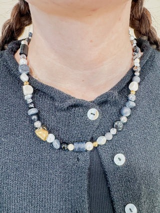 Stevie Neutral Beaded Necklace - Wild Lavender Boutique