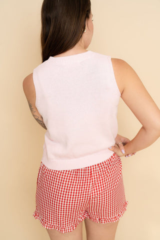 Sweet Gingham Button-Front Shorts - Wild Lavender Boutique
