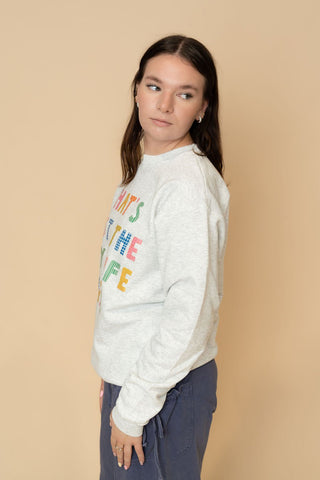 The Way Life Goes Graphic Sweatshirt - Gray - Wild Lavender Boutique