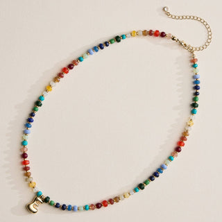 Vibrant Beaded Necklaces with Gold Initial Charms - Wild Lavender Boutique
