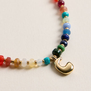 Vibrant Beaded Necklaces with Gold Initial Charms - Wild Lavender Boutique