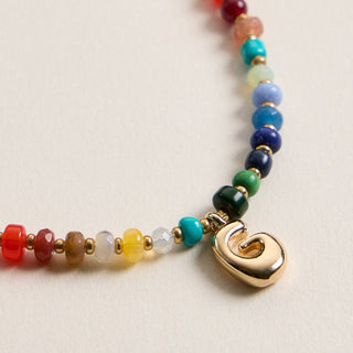 Vibrant Beaded Necklaces with Gold Initial Charms - Wild Lavender Boutique