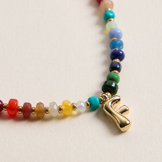 Vibrant Beaded Necklaces with Gold Initial Charms - Wild Lavender Boutique