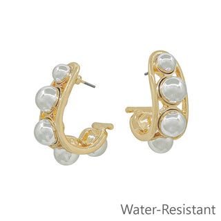 Water Resistant Gold and Silver Two Tone 1" Hoop Earring - Wild Lavender Boutique