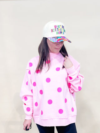 What's The Best That Could Happen Trucker Hat - Wild Lavender Boutique