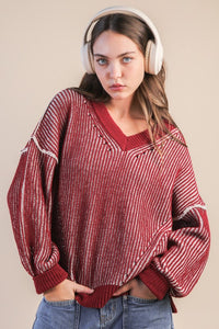 Oversized Two Tone Sweater