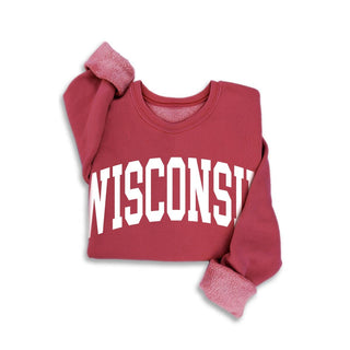 Wisconsin Crew Neck Sweatshirts - Wild Lavender Boutique