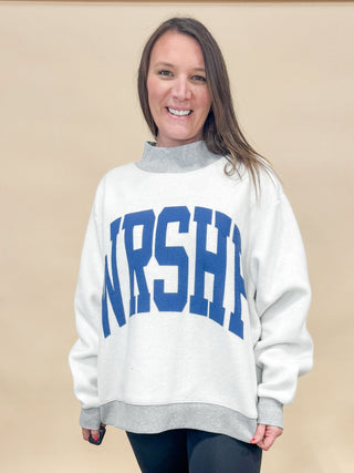 Worship Reversible Mock neck Sweatshirt - Wild Lavender Boutique