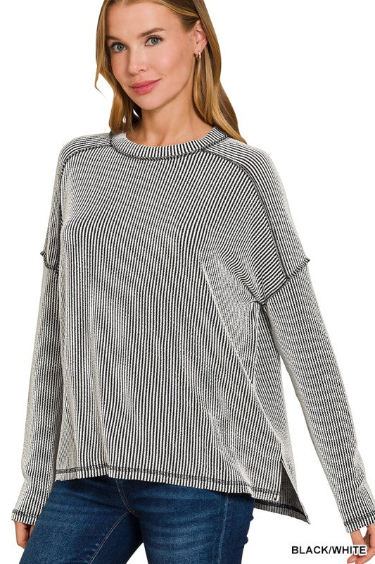 Mary Ribbed Long Sleeve Top