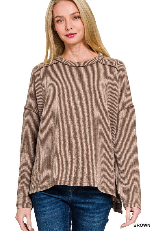 Mary Ribbed Long Sleeve Top