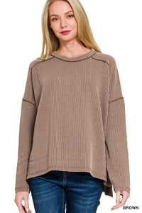 Mary Ribbed Long Sleeve Top