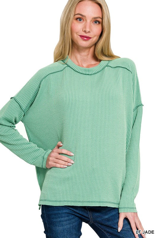 Mary Ribbed Long Sleeve Top
