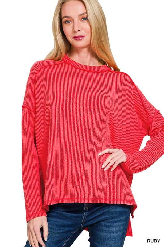 Mary Ribbed Long Sleeve Top